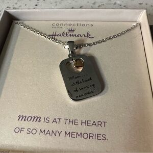 Hallmark Memories Silver Tag Pendant with Gold Heart Accent